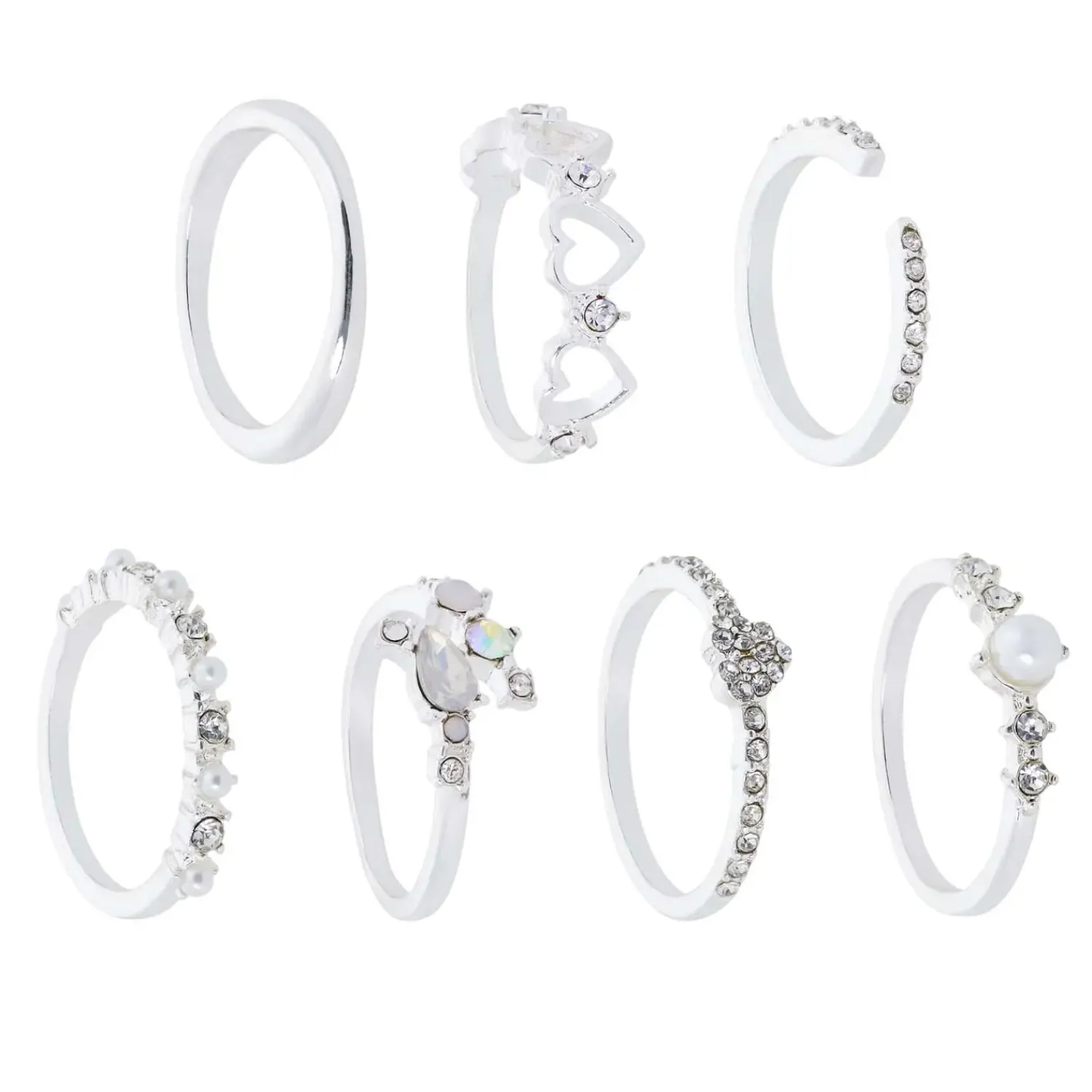 Bijou Brigitte Ring-Sets|Für Bestimmte Personen>Ring-Set - Heart Charm silber