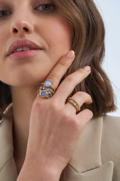 Bijou Brigitte Ringe Mit Steinen|Ring-Sets>Ring-Set - Lovely Blue gold, blau
