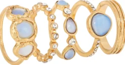 Bijou Brigitte Ringe Mit Steinen|Ring-Sets>Ring-Set - Lovely Blue gold, blau