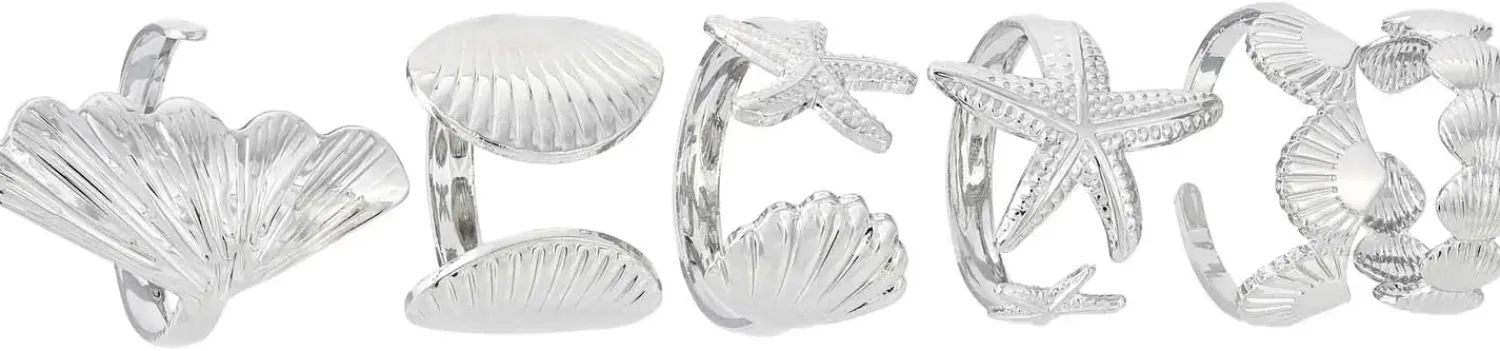 Bijou Brigitte Ring-Sets|Maritimer Schmuck>Ring-Set - Maritim Shells silber