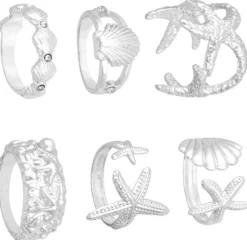 Bijou Brigitte Ring-Sets|Maritimer Schmuck>Ring-Set - Maritim Shine silber