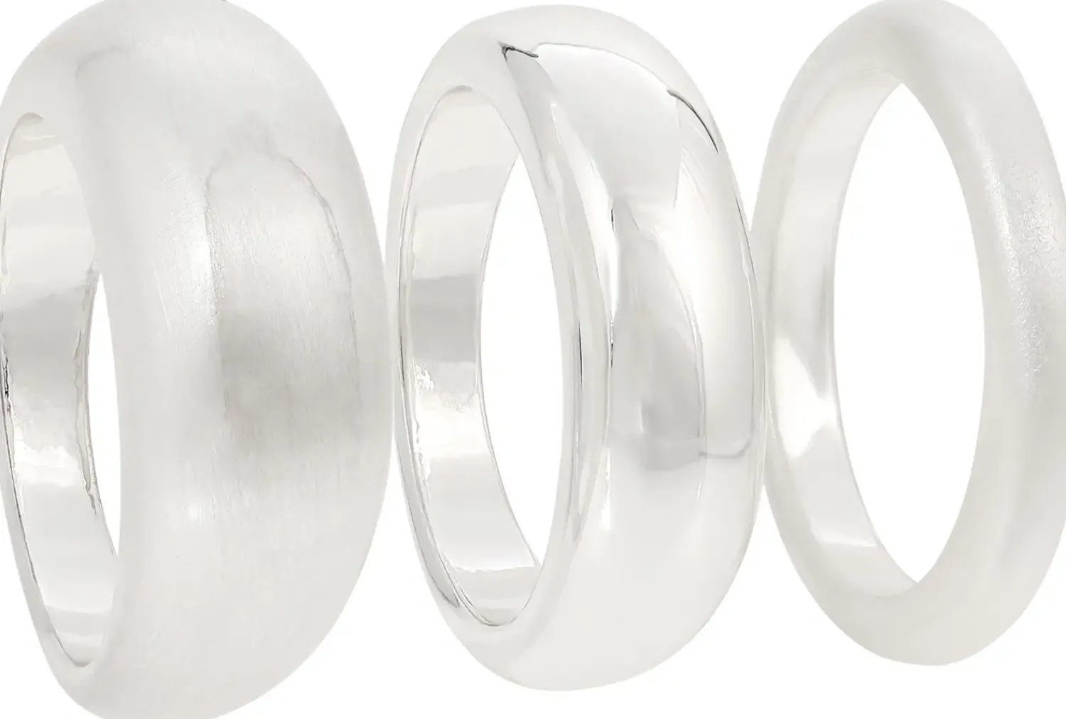 Bijou Brigitte Basics|Ring-Sets>Ring-Set - Matt Silver silber