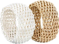 Bijou Brigitte Ring-Sets|Ringe Gold>Ring-Set - Mesh Duo gold, silber