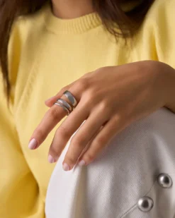Bijou Brigitte Edelstahlringe|Edelstahlringe>Ring-Set - Modern Steel silber