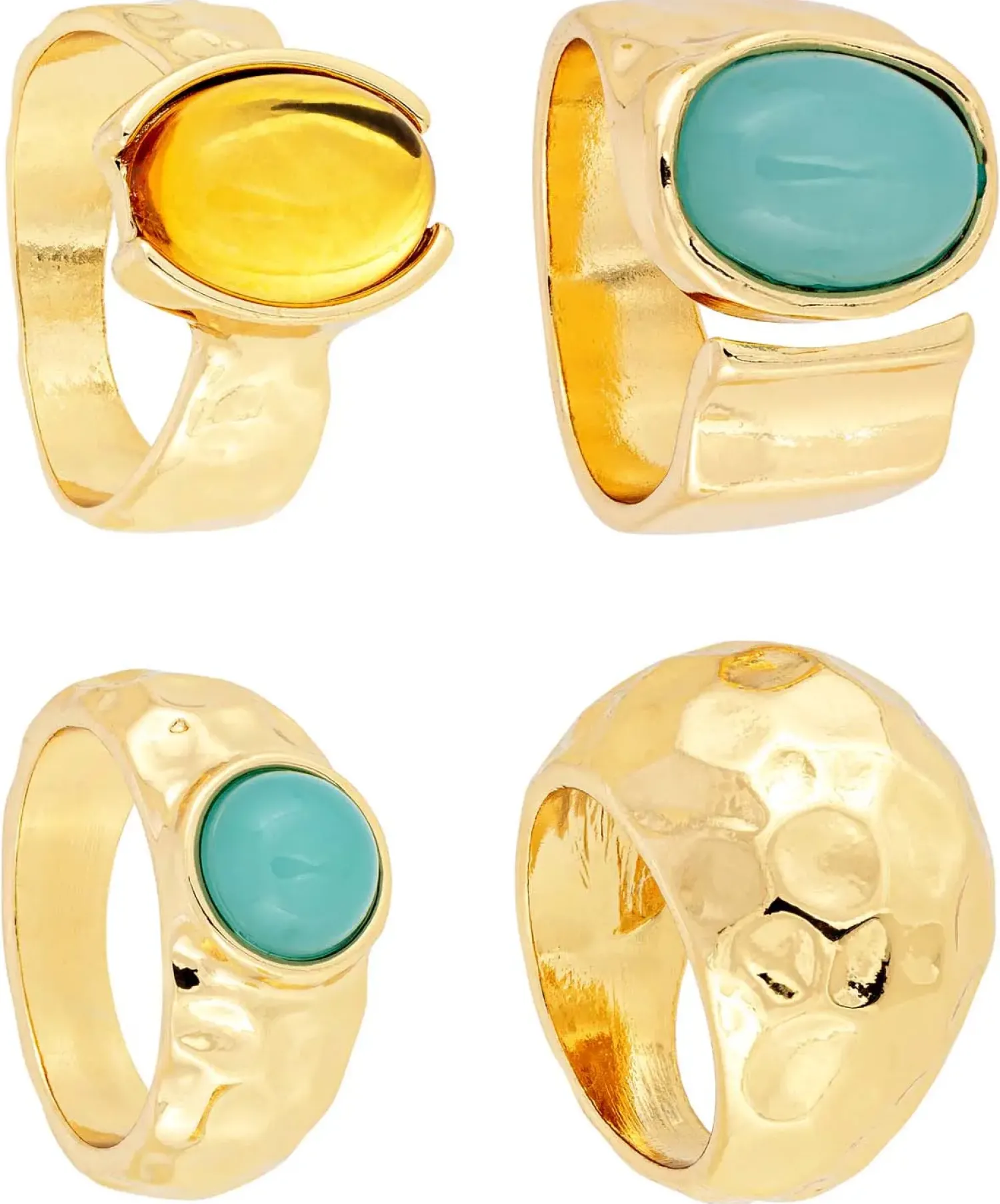 Bijou Brigitte Ring-Sets|Ringe Gold>Ring-Set - Mystic Boho türkis, gold