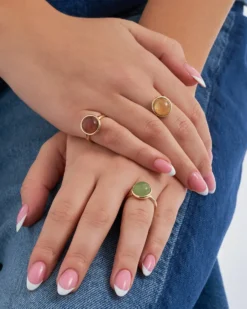 Bijou Brigitte Bunter Schmuck|Ring-Sets>Ring-Set - Mystic Quartz gold, mehrfarbig