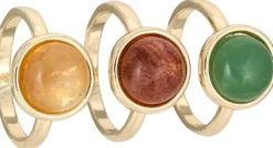 Bijou Brigitte Bunter Schmuck|Ring-Sets>Ring-Set - Mystic Quartz gold, mehrfarbig