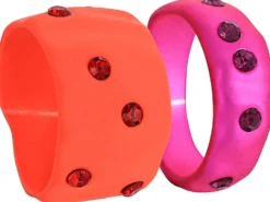 Bijou Brigitte Ring-Sets|Statement-Ringe>Ring-Set - Neon Statement orange, pink