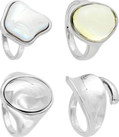 Bijou Brigitte Ring-Sets|Statement-Ringe>Ring-Set - Shimmer Elegance silber