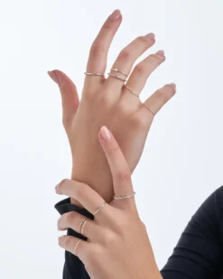 Bijou Brigitte Ring-Sets>Ring-Set - Shiny Glitter silber