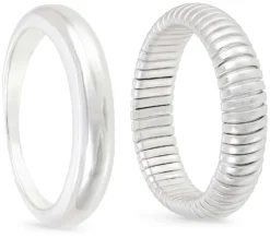 Bijou Brigitte Ring-Sets>Ring Set - Shiny Twins silber