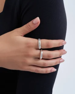 Bijou Brigitte Ring-Sets>Ring Set - Shiny Twins silber