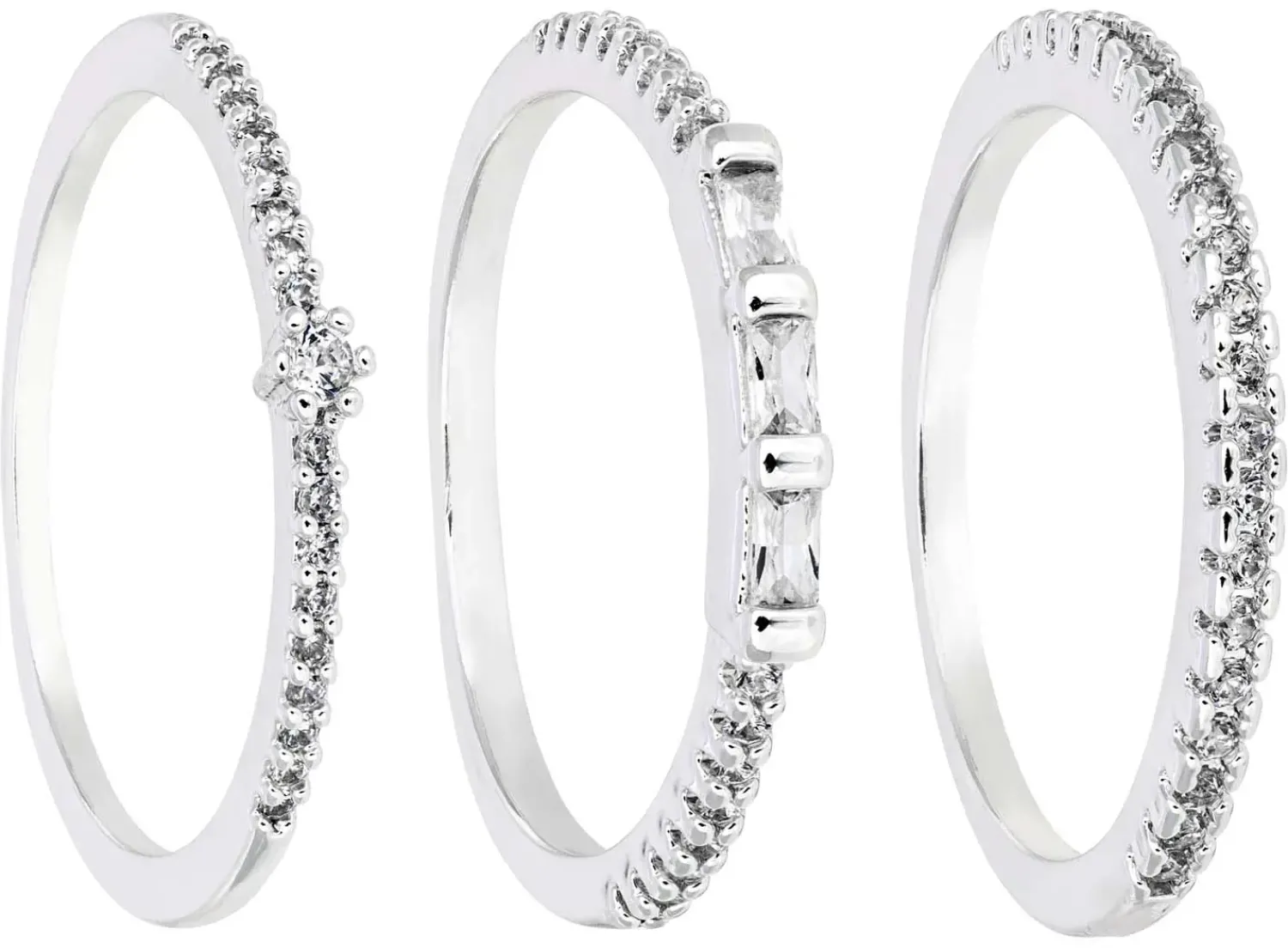 Bijou Brigitte Ring-Sets>Ring-Set - Silver Elegance silber