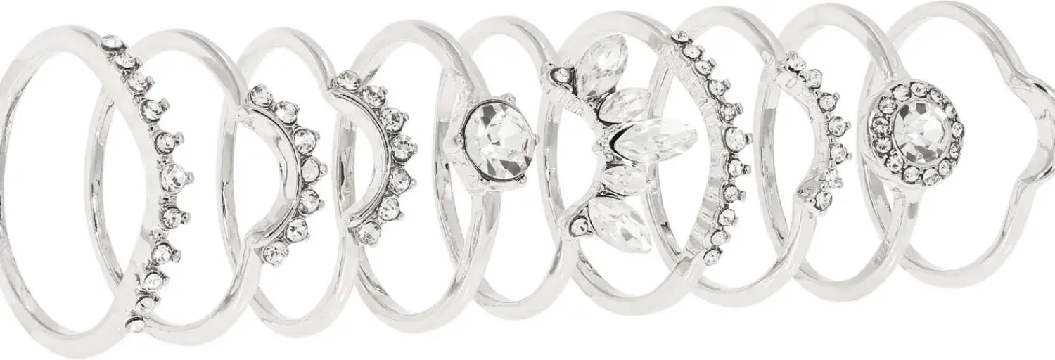 Bijou Brigitte Ring-Sets|Ringe Mit Steinen>Ring-Set - Silver Festival silber