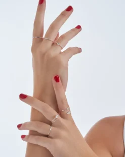 Bijou Brigitte Ring-Sets>Ring-Set - Silver Glamour silber