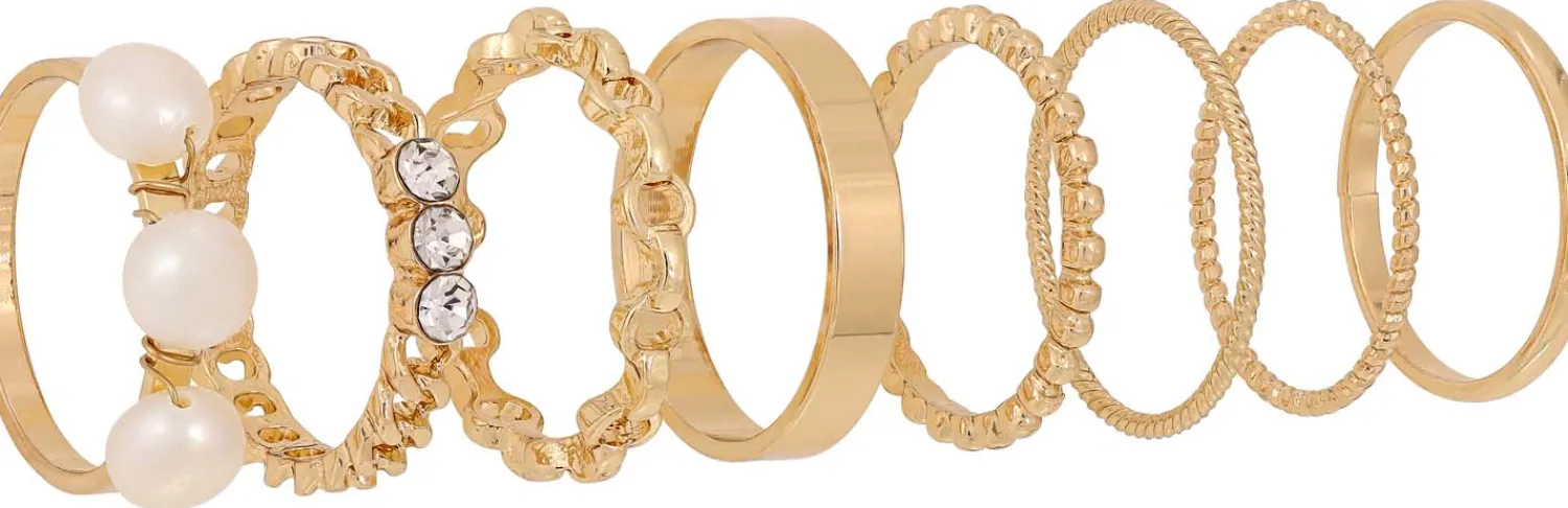 Bijou Brigitte Ring-Sets|Ringe Gold>Ring-Set - Sweet Pearl gold