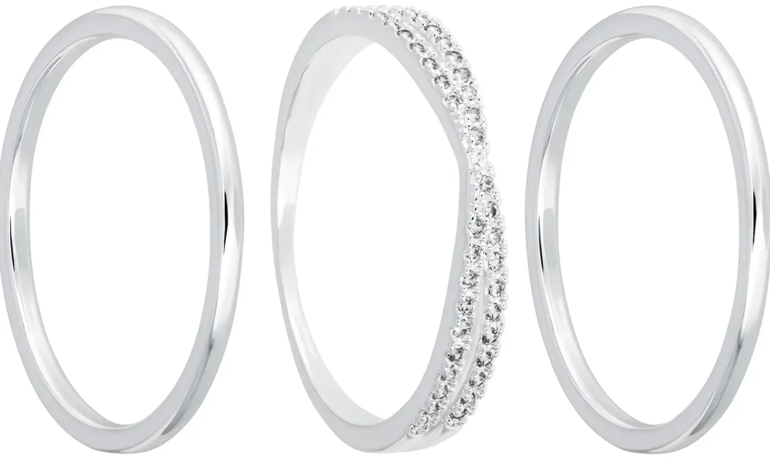Bijou Brigitte Basics|Ring-Sets>Ring-Set - Timeless Zirconia silber