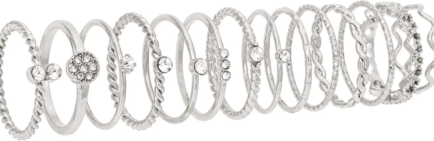 Bijou Brigitte Ring-Sets>Ring-Set - Various Silvers silber