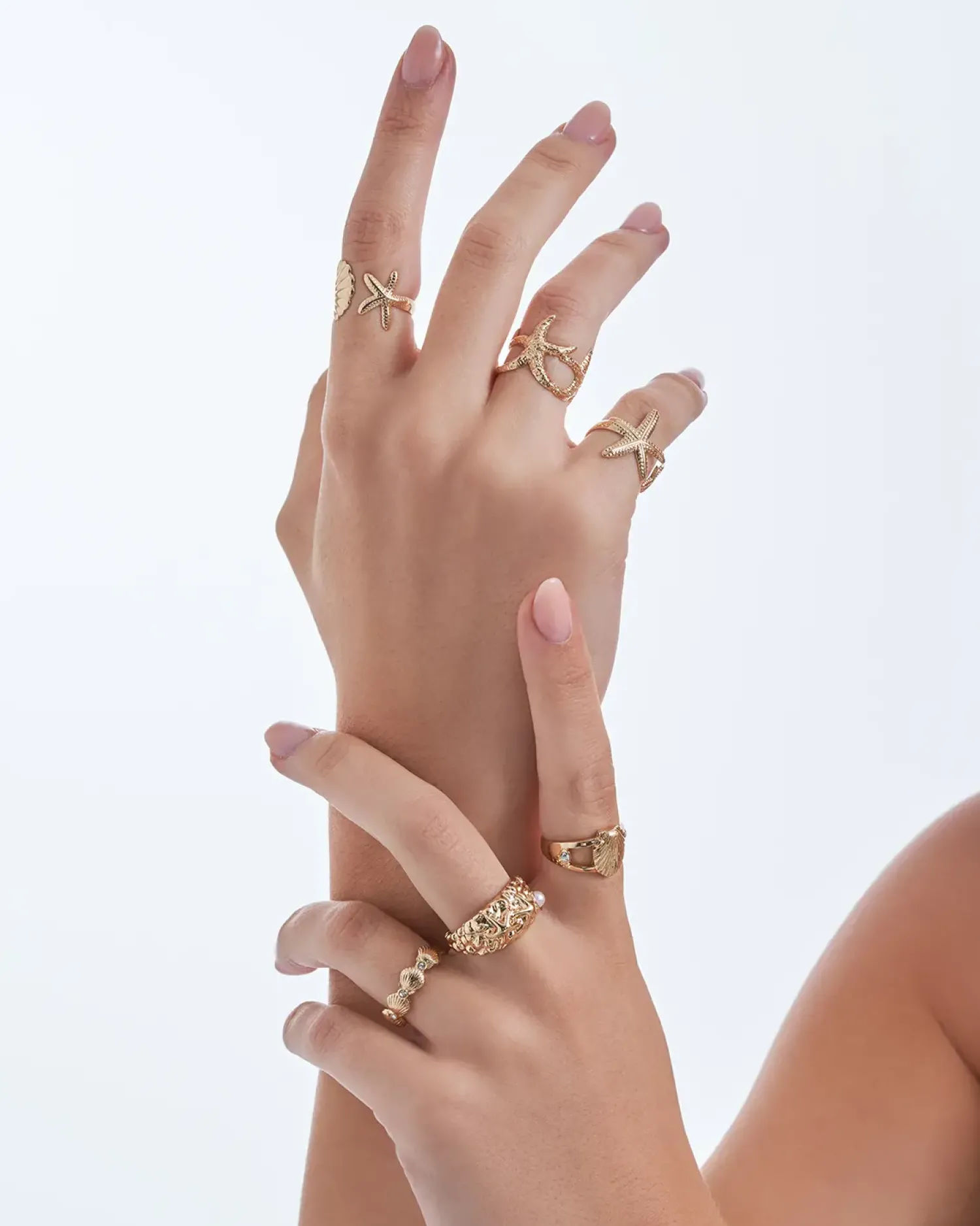 Bijou Brigitte Muschelschmuck|Statement-Ringe>Ring-Set - Vitamin Sea gold