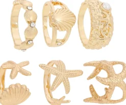 Bijou Brigitte Muschelschmuck|Statement-Ringe>Ring-Set - Vitamin Sea gold