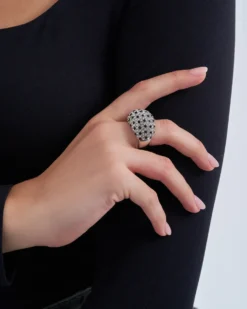 Bijou Brigitte Statement-Ringe>Ring - Sparkle Queen schwarz, silber