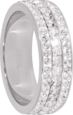 Bijou Brigitte Edelstahlringe|Edelstahlringe>Ring - Sparkling Rows silber