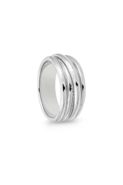 Bijou Brigitte Edelstahlringe|Wasserfester Schmuck>Ring - Steel Grooves silber