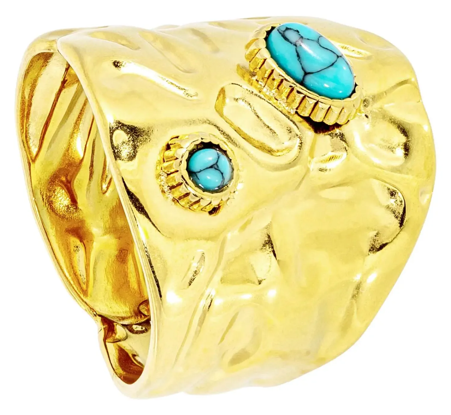 Bijou Brigitte Edelstahlringe|Edelstahlschmuck In Gold>Ring - Steel Turquoise gold