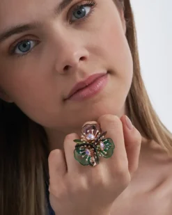 Bijou Brigitte Statement-Ringe|Blumenschmuck>Ring - Stunning Flower mehrfarbig