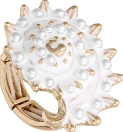 Bijou Brigitte Perlenschmuck|Muschelschmuck>Ring - Summer Shell gold, weiß