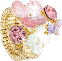 Bijou Brigitte Statement-Ringe|Ringe Gold>Ring - Sweet Flowers rosa, gold
