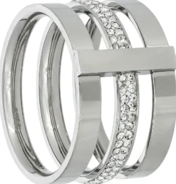 Bijou Brigitte Edelstahlringe|Ringe Mit Steinen>Ring - Three Rows silber