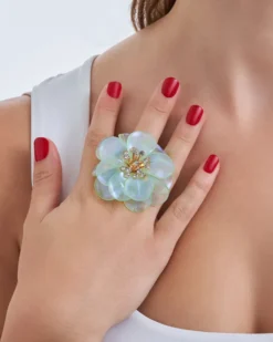 Bijou Brigitte Statement-Ringe|Pastellschmuck>Ring - Transparent Green türkis, grün