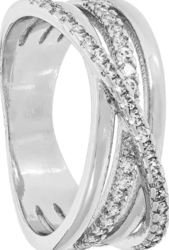 Bijou Brigitte Statement-Ringe>Ring - Twinckling Twist silber