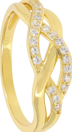 Bijou Brigitte Antragsringe|Silver Crystals>Ring - Twisted Glam gold