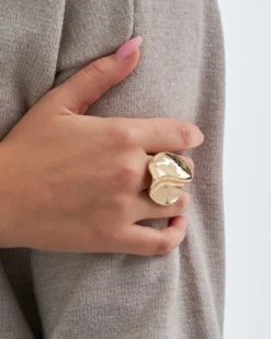 Bijou Brigitte Statement-Ringe|Ringe Gold>Ring - Vertical Plate gold