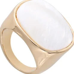 Bijou Brigitte Perlenschmuck|Statement-Ringe>Ring - White Statement gold, weiß