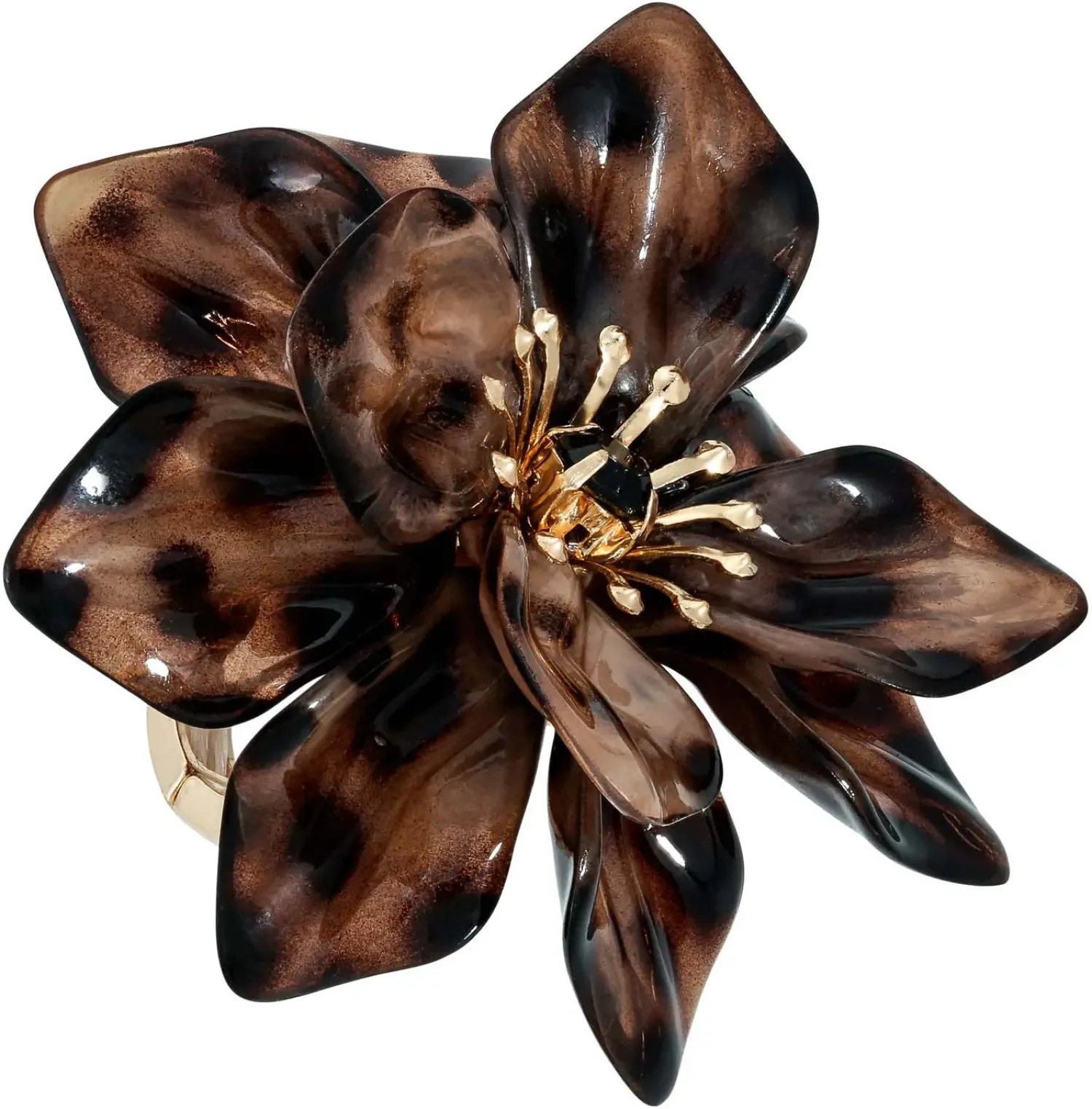 Bijou Brigitte Statement-Ringe|Ringe Gold>Ring - Wild Flower braun, gold
