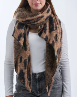 Bijou Brigitte Schals>Schal - Basic Leo schwarz, braun
