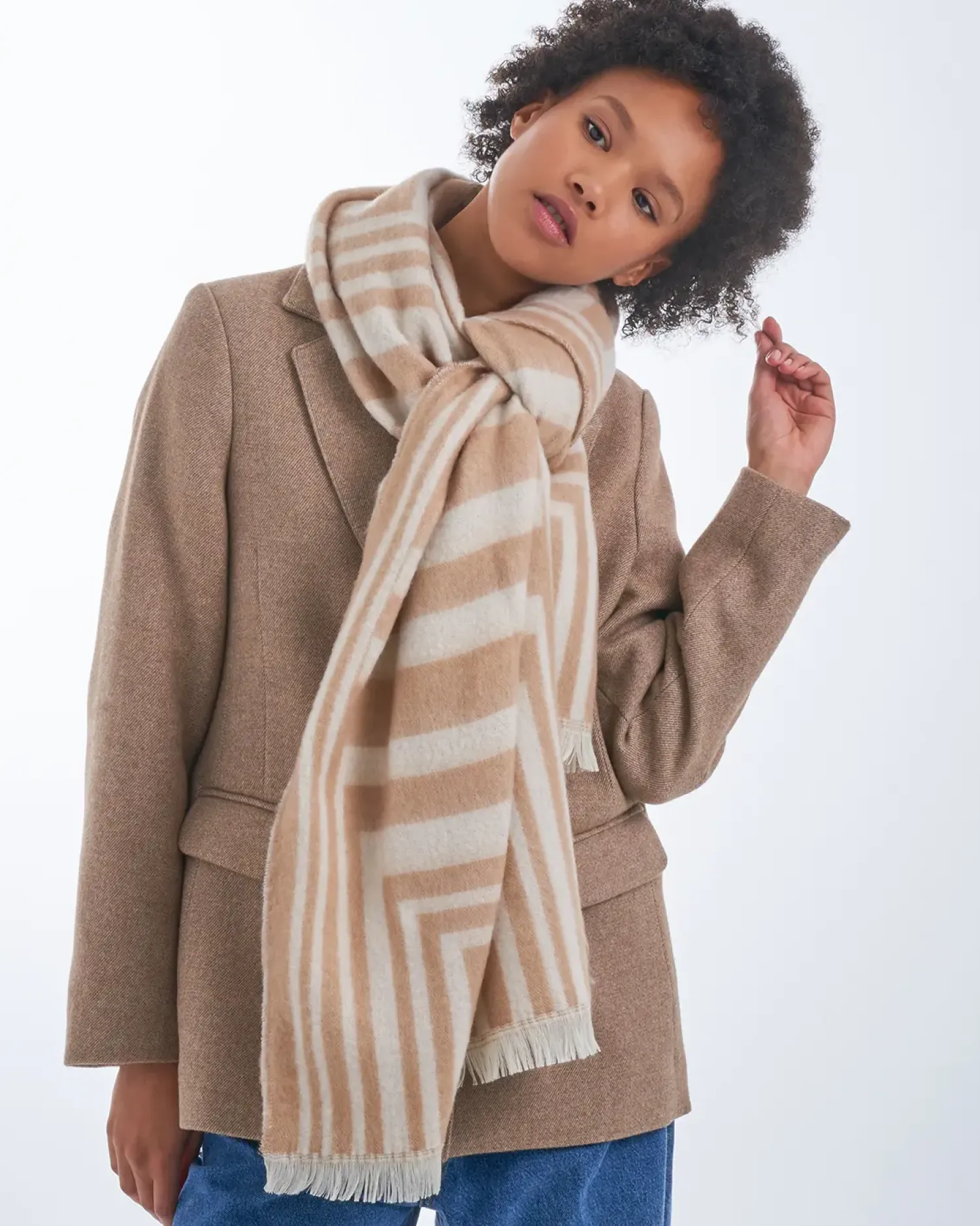 Bijou Brigitte Schals>Schal - Beige Illusions beige, braun