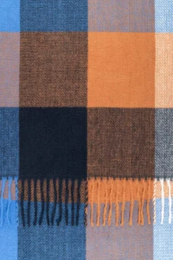 Bijou Brigitte Schals>Schal - Checkered Cinnamon blau, orange