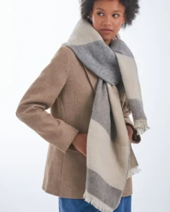 Bijou Brigitte Schals>Schal - Cubic Knit beige, grau