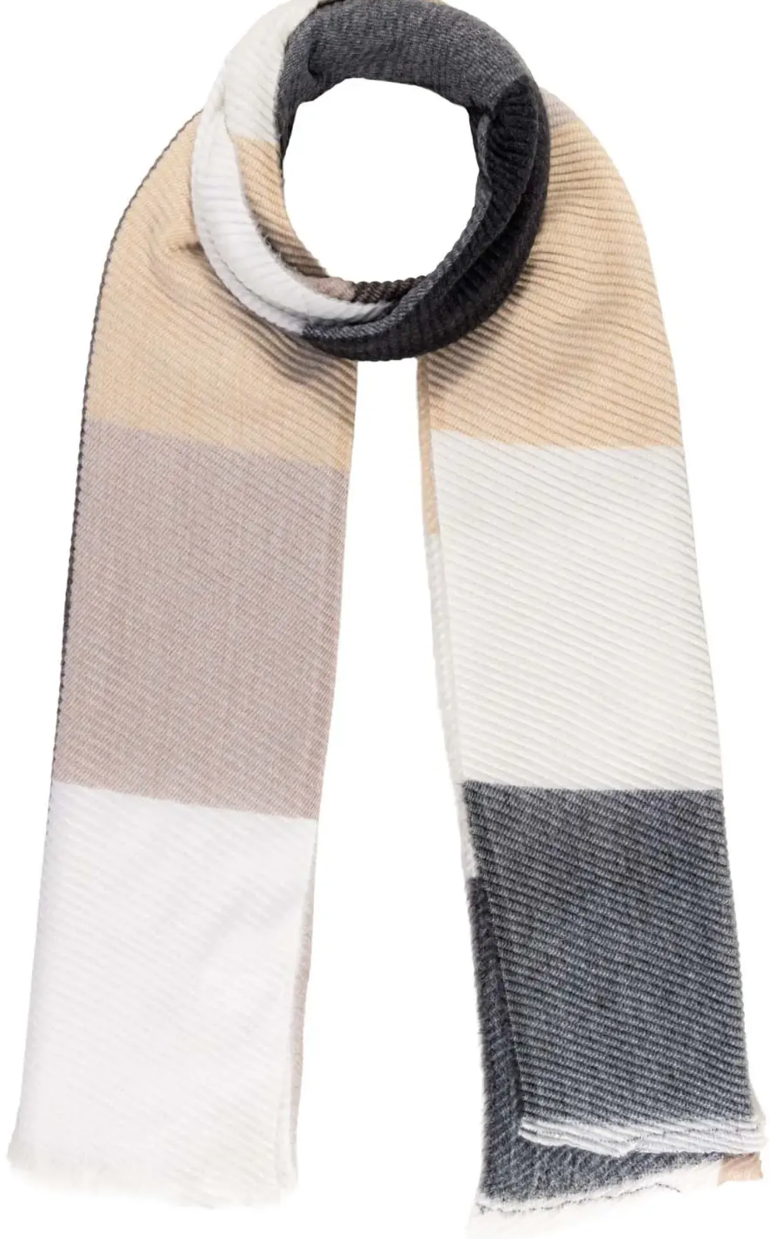 Bijou Brigitte Schals>Schal - Gentle Check beige, weiß, grau