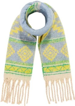 Bijou Brigitte Schals>Schal - Green Winter grau, gelb