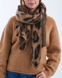 Bijou Brigitte Schals>Schal - Knitted Leo schwarz, braun