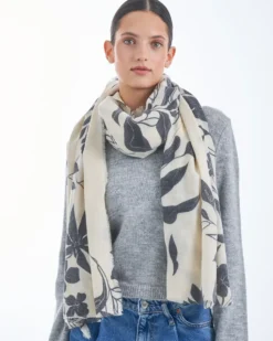 Bijou Brigitte Schals>Schal - Leafy Grace beige