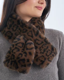 Bijou Brigitte Schals>Schal - Soft Leo schwarz, braun