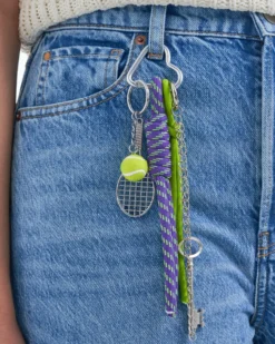 Bijou Brigitte Anhänger>Schlüsselanhänger - Tennis Charms lila, grün, silber
