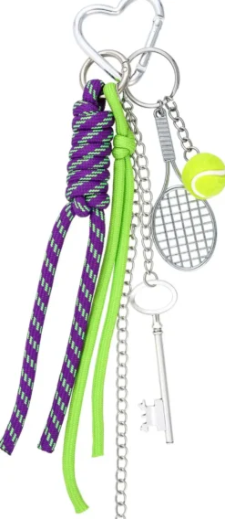 Bijou Brigitte Anhänger>Schlüsselanhänger - Tennis Charms lila, grün, silber