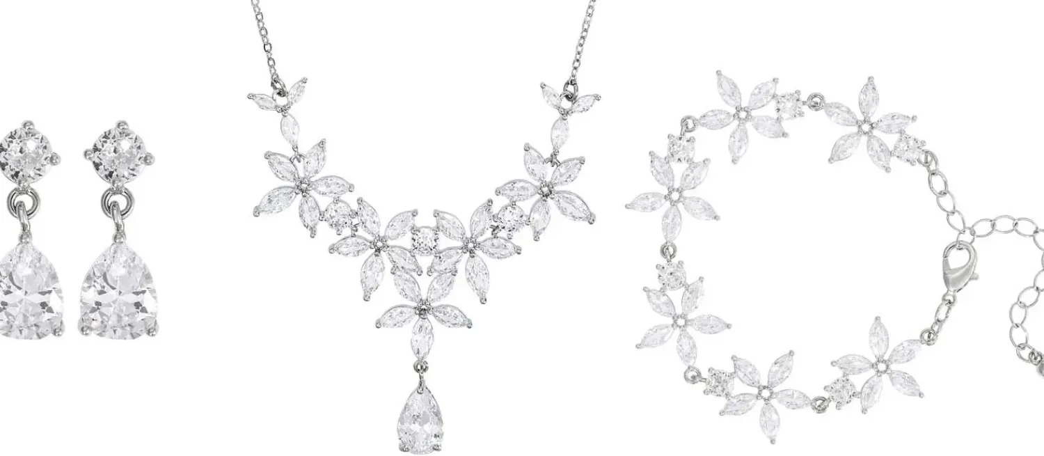 Bijou Brigitte Schmucksets|Brautschmuck>Schmuckset - Crystal Bloom silber